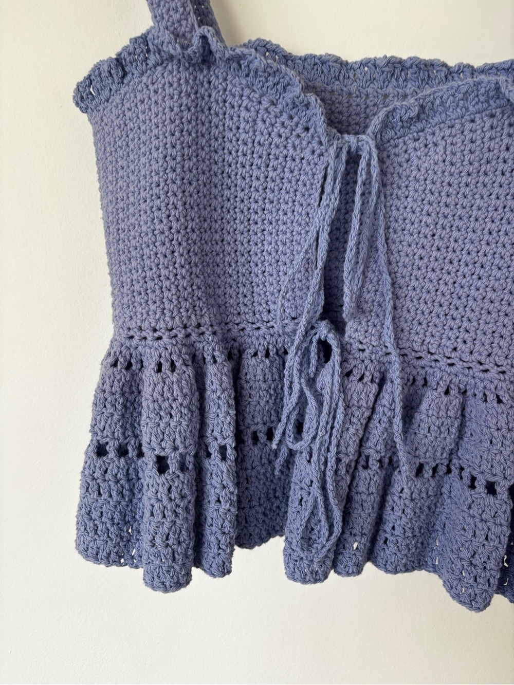 Crochet Ruffled Tank Top - Purple - Picture 5 of 6